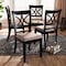 Baxton Studio Clarke Sand Upholstered and Espresso Wood 4-Piece Dining Chair Set 166-10760 - alternate 2